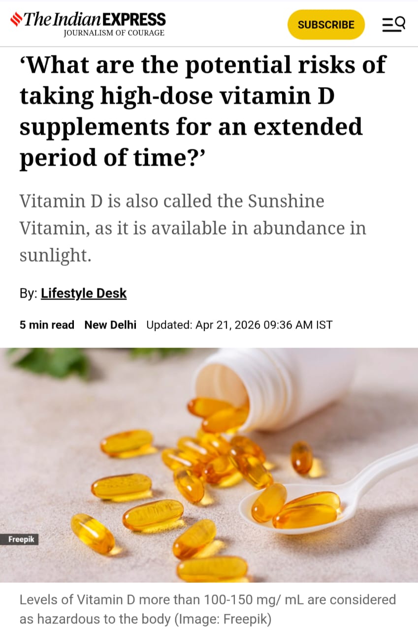 What are the potential risks of taking high-dose vitamin D supplements for an extended period of time?