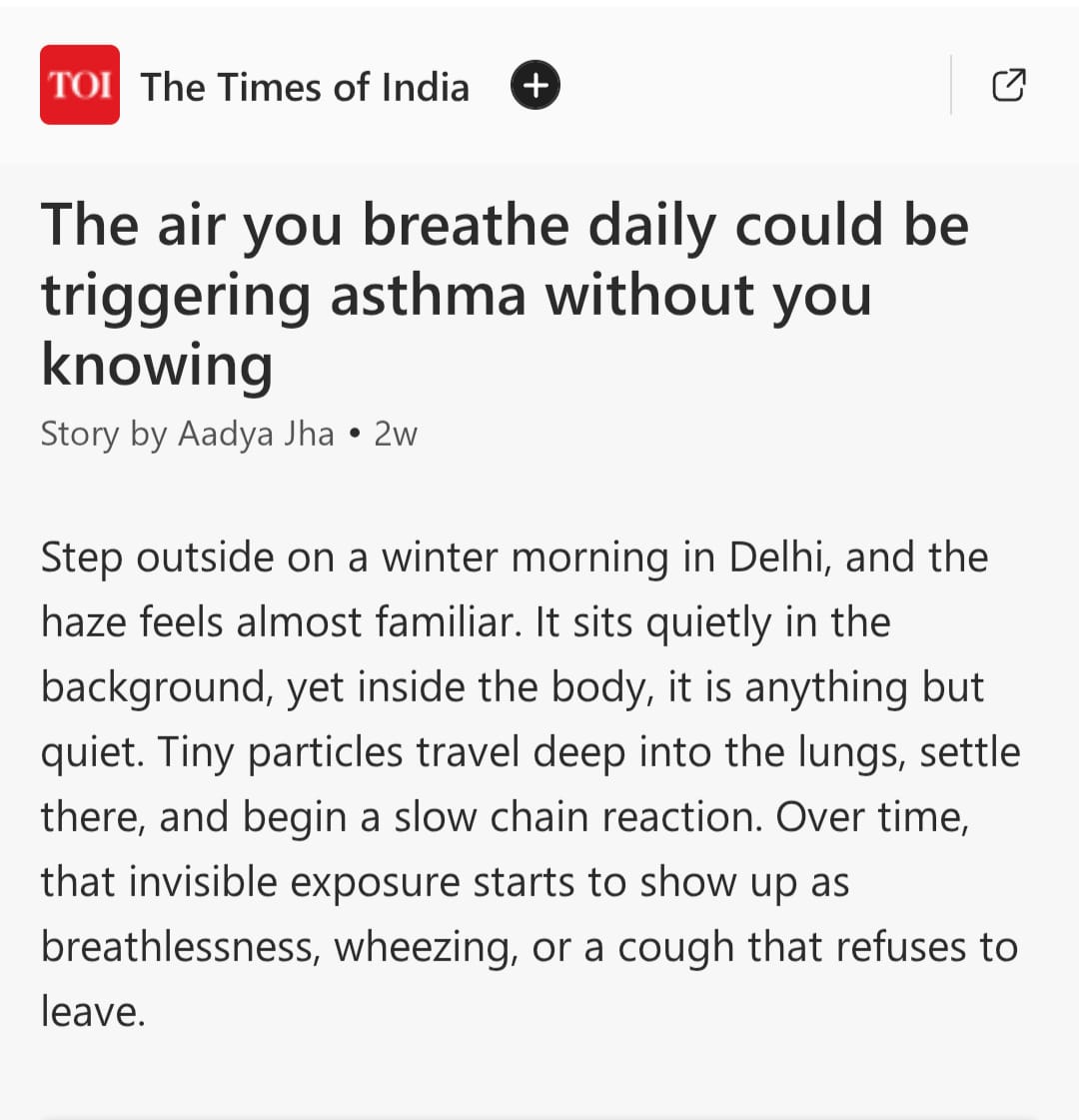 The air you breathe daily could be triggering asthma without you knowing
