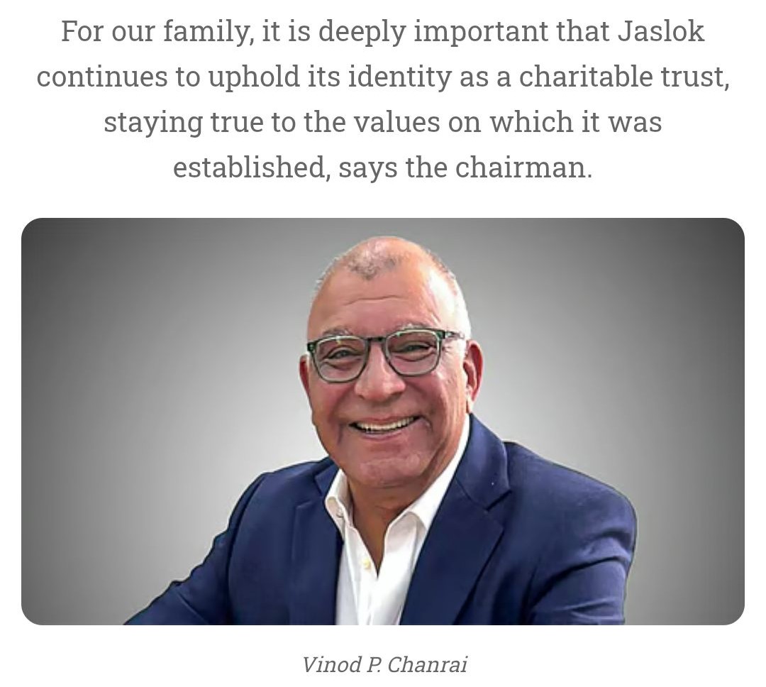 We are not looking at healthcare for making profits, says Jaslok Hospital Chairman Vinod P. Chanrai.