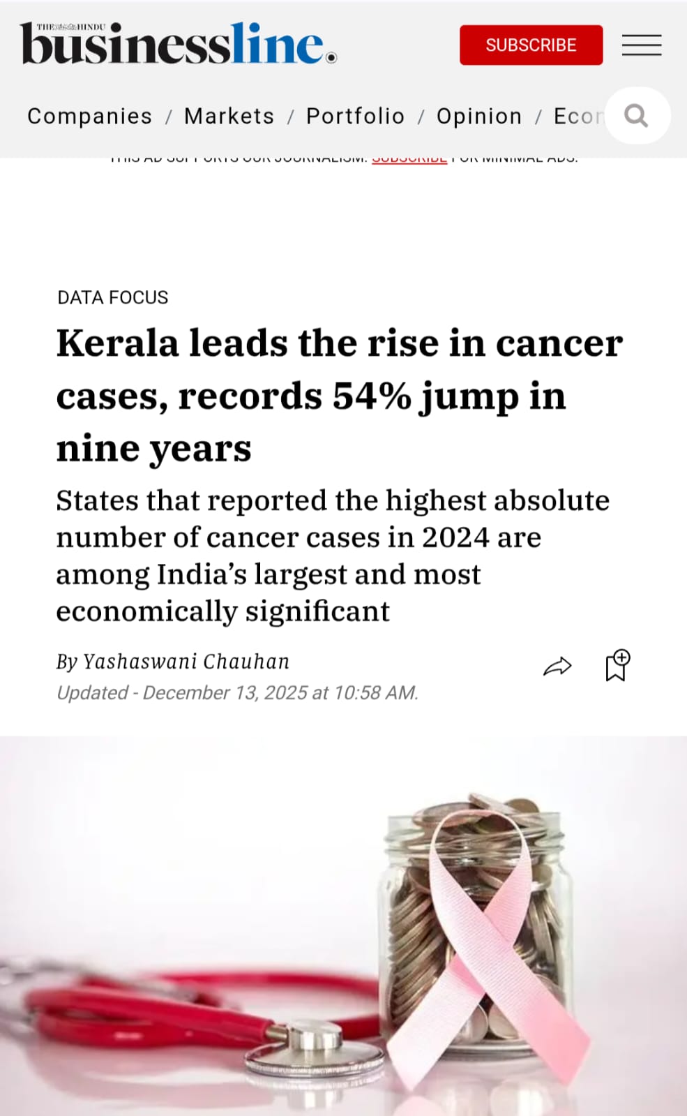 Kerala leads the rise in cancer cases, records 54% jump in nine years