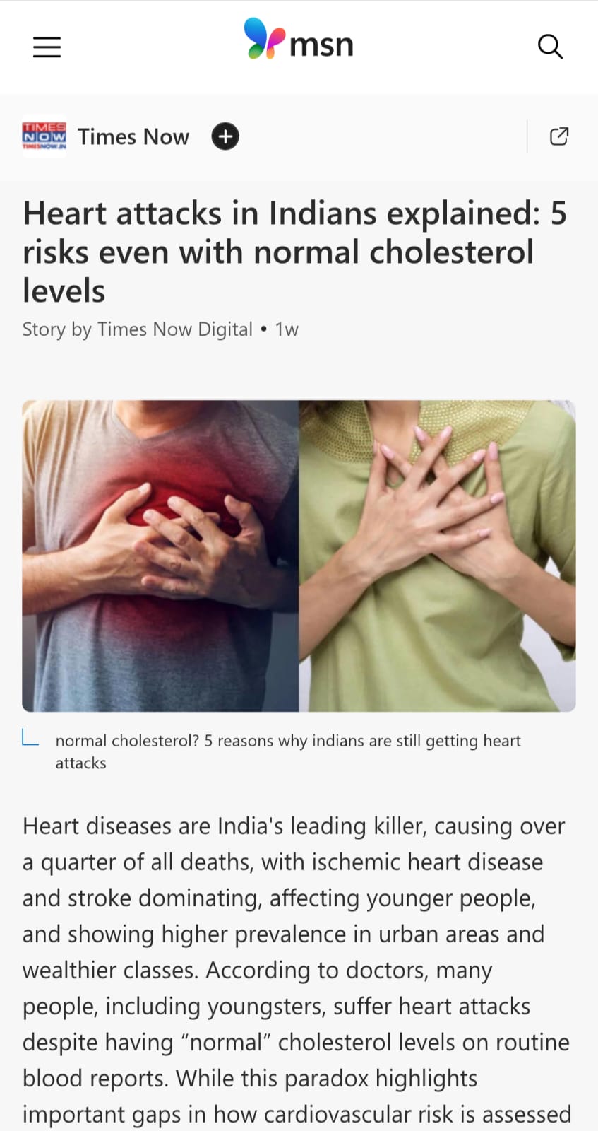 Normal Cholesterol, Yet Heart Attacks: 5 Risks for Indians
