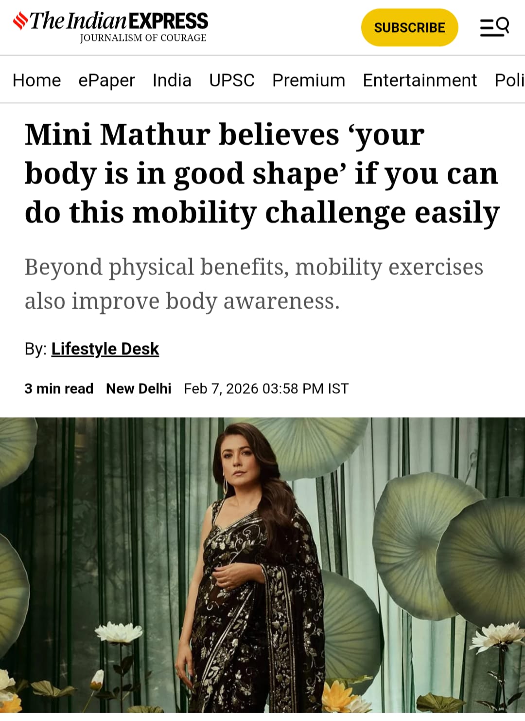 Mini Mathur believes ‘your body is in good shape’ if you can do this mobility challenge easily