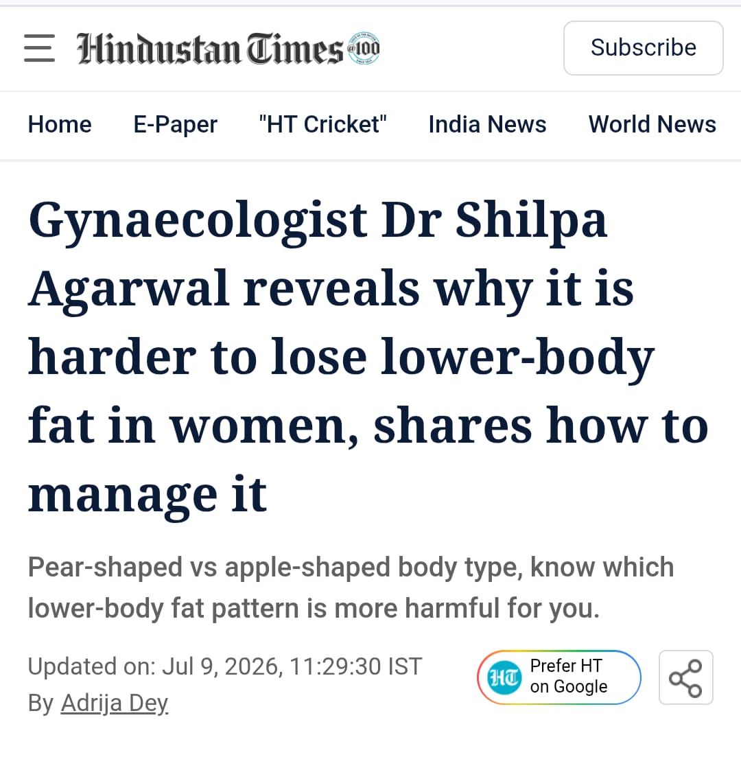 Gynaecologist Dr Shilpa Agarwal reveals why it is harder to lose lower-body fat in women, shares how to manage it | Health