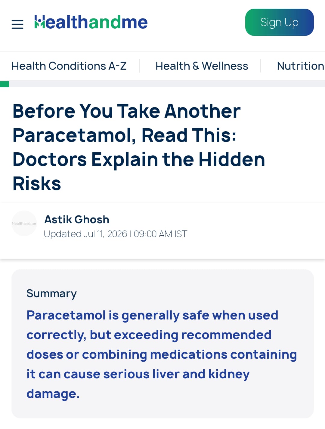 Before You Take Another Paracetamol, Read This: Doctors Explain the Hidden Risks